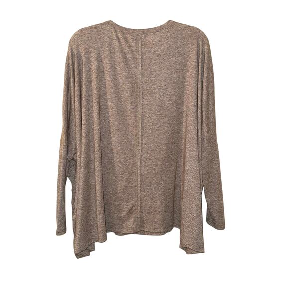 Easel Oversized Flowy Boho Asymmetrical Hem Peace Sign Brown Shirt Size Small - Picture 2 of 8